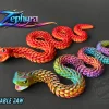 Rắn Zephyra khớp động mở hàm in 3D minh họa các cách phối màu