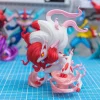 Mô hình Zoroark Hisui Pokémon tóc đỏ trắng và hiệu ứng hồng in 3D PLA 17cm