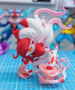 Mô hình Zoroark Hisui Pokémon tóc đỏ trắng và hiệu ứng hồng in 3D PLA 17cm